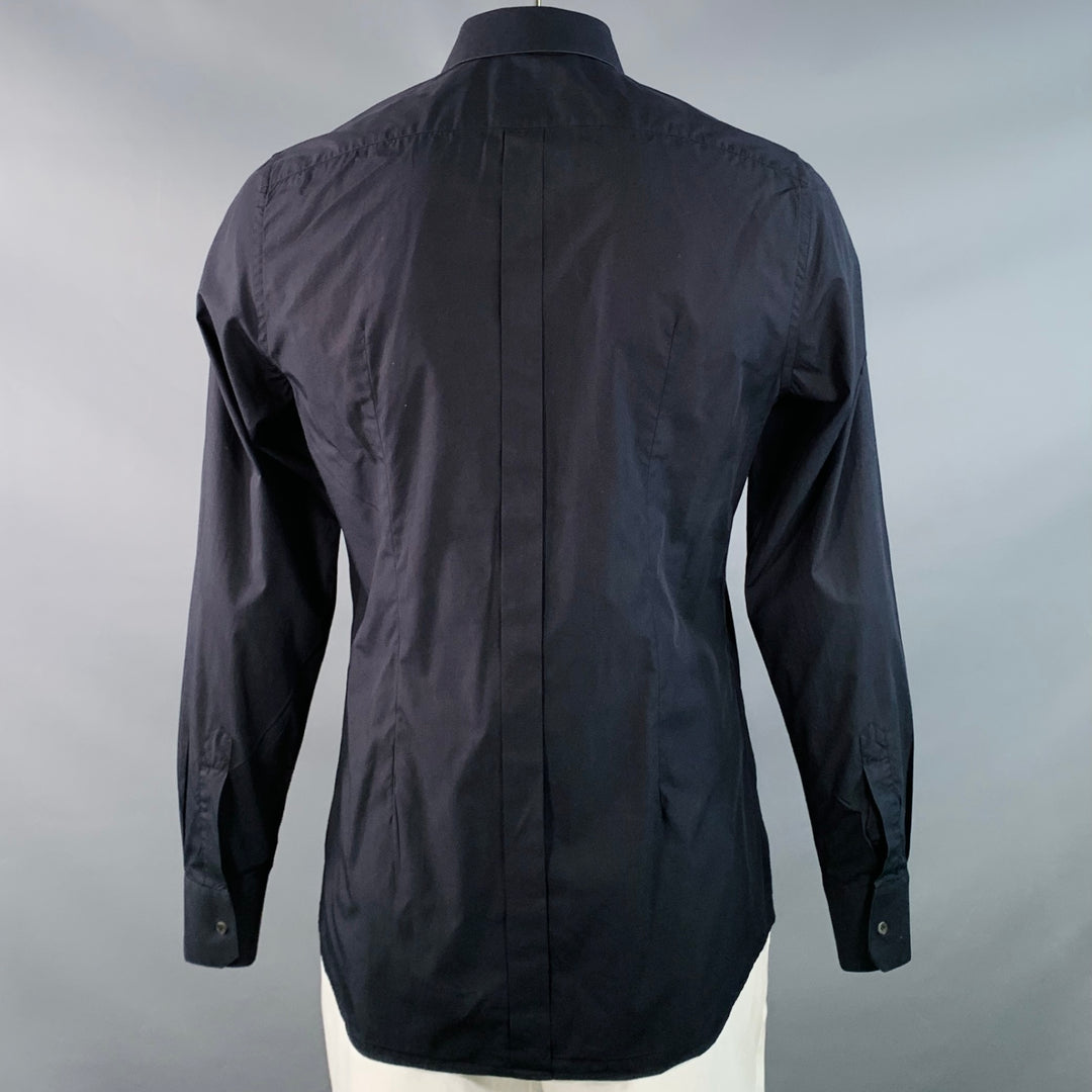 DOLCE & GABBANA Size L Black Cotton Button Up Long Sleeve Shirt