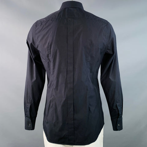 DOLCE & GABBANA Size L Black Cotton Button Up Long Sleeve Shirt