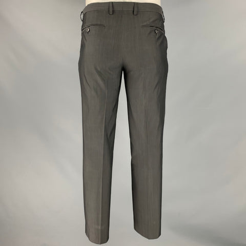 DOLCE & GABBANA Size 34 Grey Wool Silk Zip Fly Dress Pants