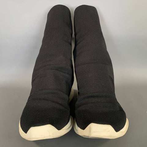 DRKSHDW Size 9 Black White Fabric Pull On Boots