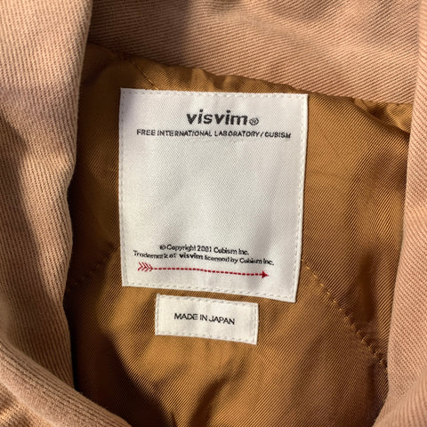 VISVIM Size M Pink Brown Distressed Cotton Bomber Jacket