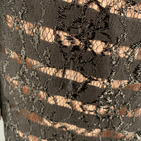 VERA WANG Size 8 Black Pink Nylon Blend Double Layer Long Dress