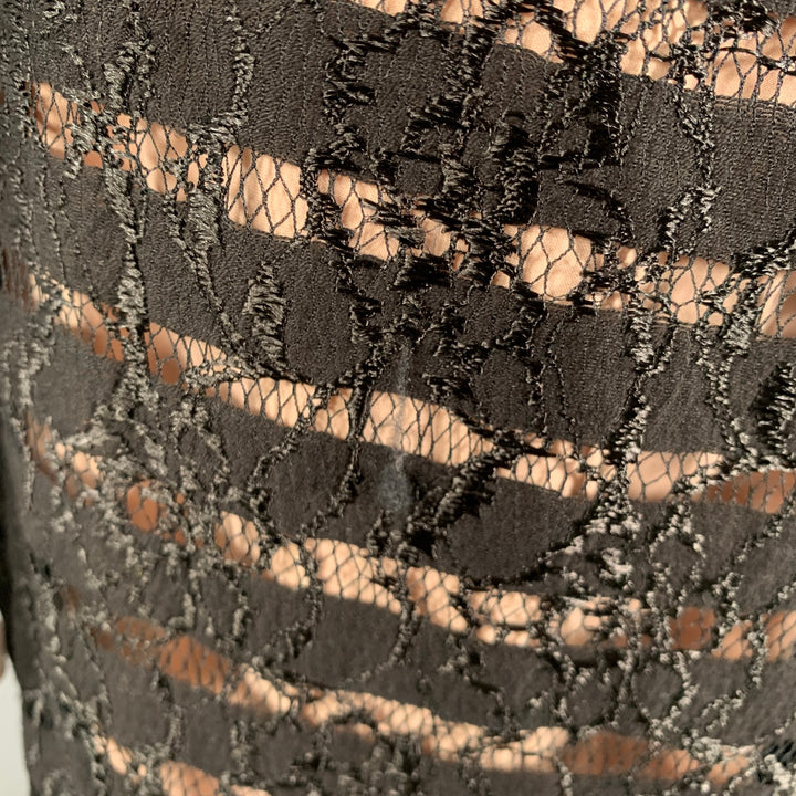 VERA WANG Size 8 Black Pink Nylon Blend Double Layer Long Dress