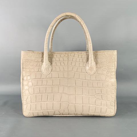 GIOSA Grey Crocodile Leather Tote Handbag