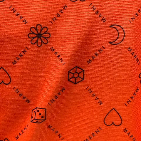 MARNI Size M Orange Black Logo Polyester Athletic Jersey Tank Top