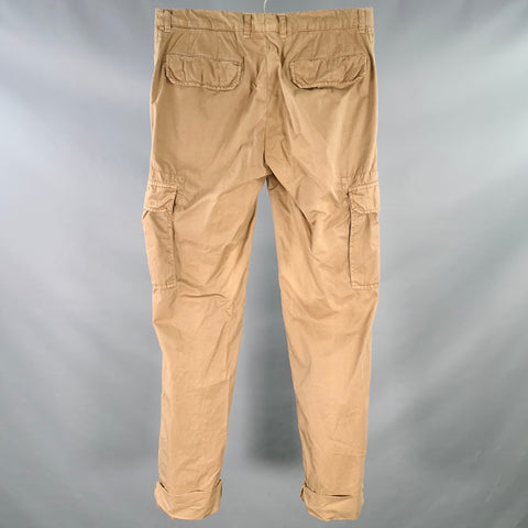 BRUNELLO CUCINELLI Size M Tan Twill Cotton Cargo Casual Pants