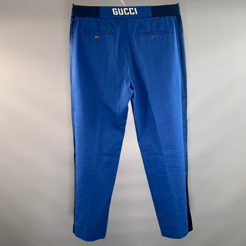 GUCCI Size 32 Blue Cobalt Cotton Track Pant Casual Pants