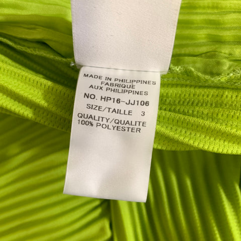 ISSEY MIYAKE Size M Green Lime Pleated Polyester Tunic Long Sleeve Shirt