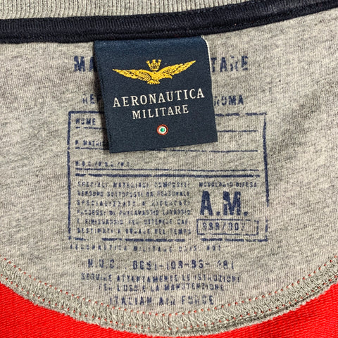 AEROPOSTALE Size XXL Red Grey Embellishment Cotton Blend Zip Up Sweatshirt