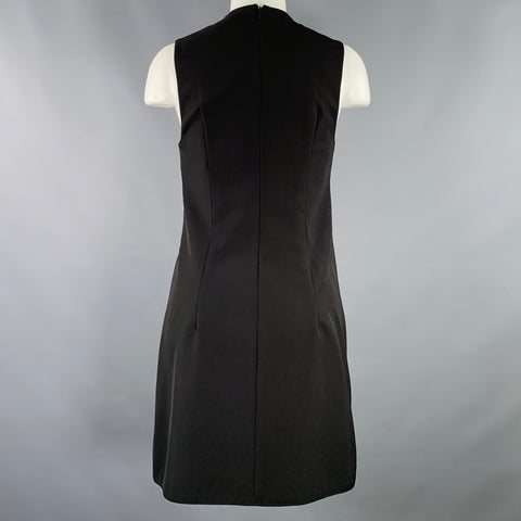 MISHA NONOO Size 4 Black White Polyester Blend Two Tone Shift Cocktail Dress