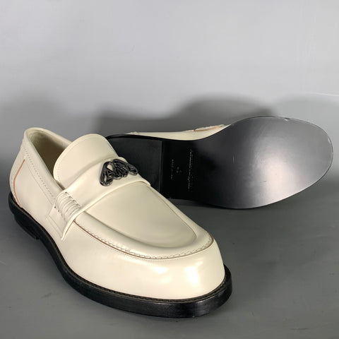 ALEXANDER MCQUEEN Size 10 White Ivory Leather Slip On Loafers
