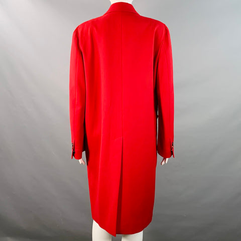 DSQUARED2 Size M Red Wool Blend Double Breasted Peak Lapel Coat