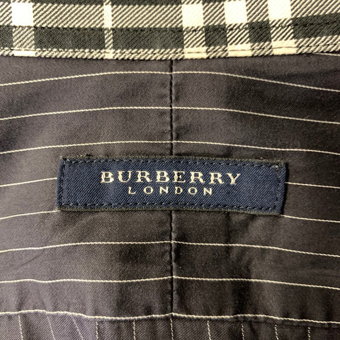 BURBERRY LONDON Size S Black White Pinstripe Cotton Button Up Long Sleeve Shirt