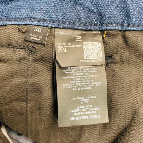 G-STAR Size 36 Indigo Solid Cotton Cargo Pockets Casual Pants