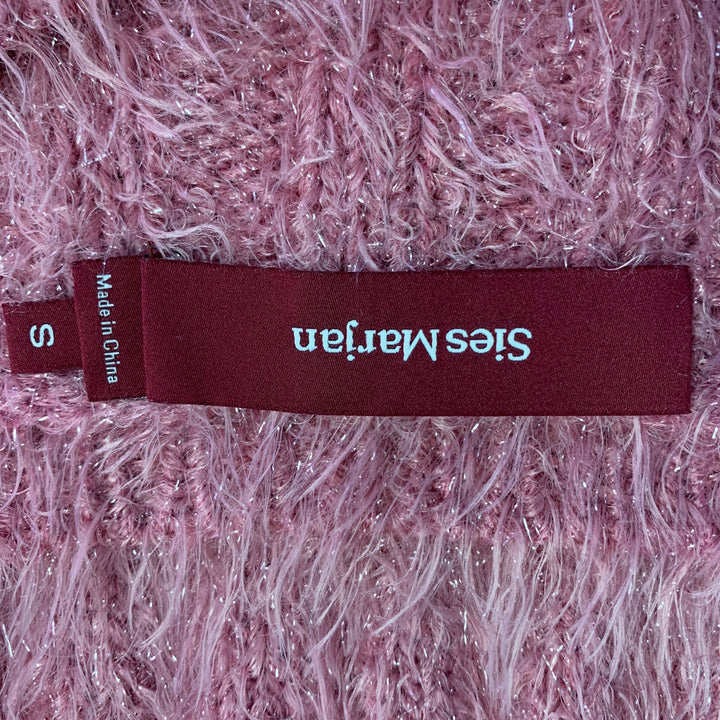 SIES MARJAN Size S Shaggy Metallic Pink Polyamide Blend Crew Neck Pullover