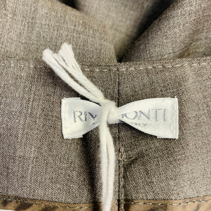 RIVAMONTI Size 4 Brown Virgin Wool Silk Narrow Leg Dress Pants
