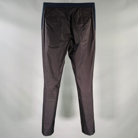 GIVENCHY Size 30 Black Navy Two Toned Cotton Flat Front Dress Pants