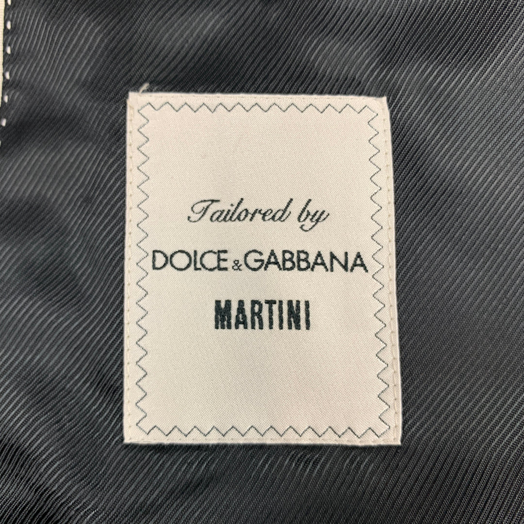 DOLCE & GABBANA Size 38 Grey Charcoal Wool Silk Peak Lapel Sport Coat