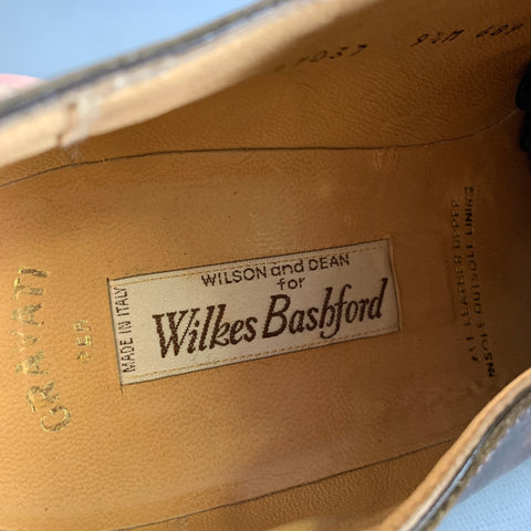 GRAVATI Size 9.5 Brown Wingtip Leather Oxford Lace Up Shoes
