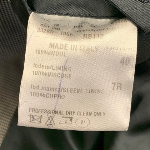 RALPH LAUREN Size 40 Regular Black Grey Houndstooth Wool Notch Lapel Suit