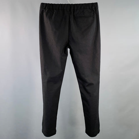 MARINERO Size M Black Polyester Blend Drawstring Casual Pants