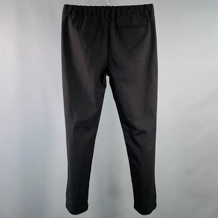 MARINERO Size M Black Polyester Blend Drawstring Casual Pants