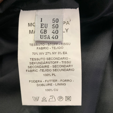 MOSCHINO COUTURE Size 40 Black Wool Blend Single Button Notch Lapel Sport Coat