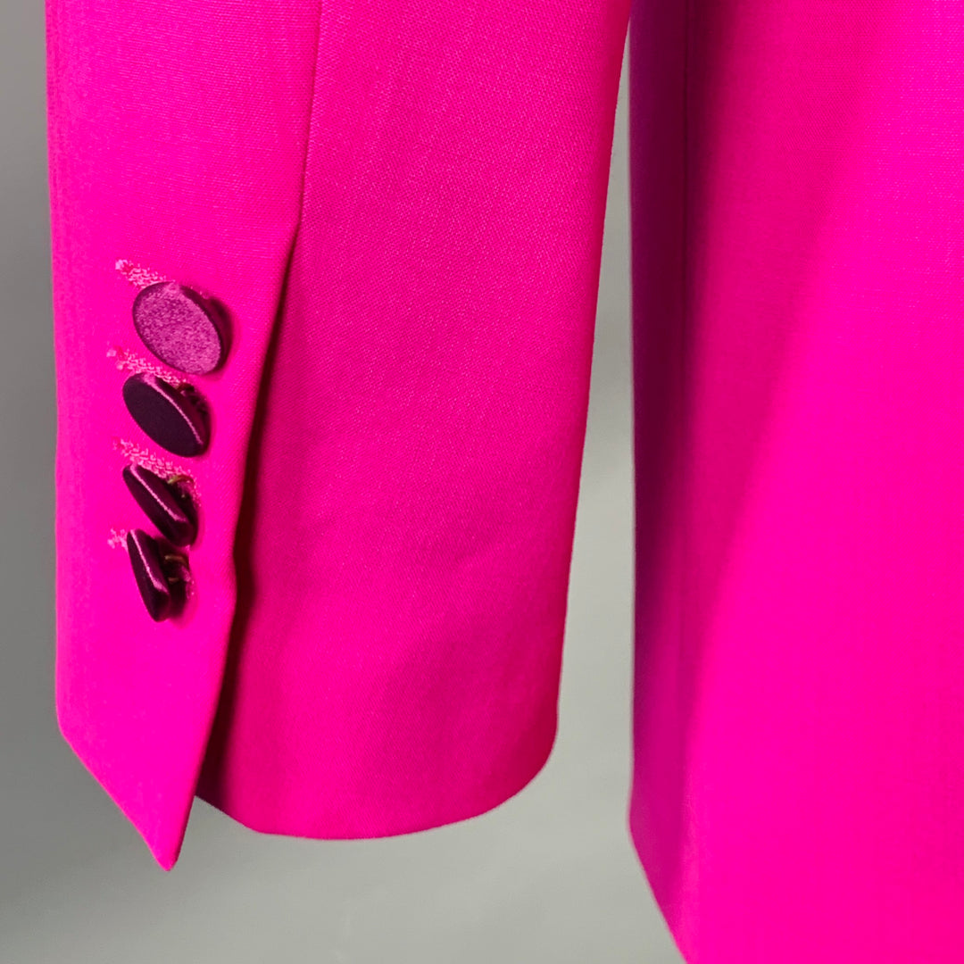 MSGM Size 8 Magenta Wool Blend Shawl Collar Jacket Blazer