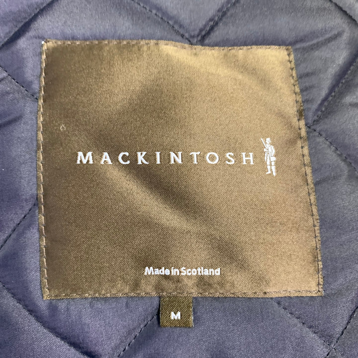 MACKINTOSH Size M Navy Green Window Pane Wool Quilted Button Up Jacket