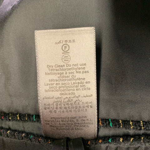 JOHN VARVATOS Size 42 Black Multi Color Stripe Velvet Sport Coat