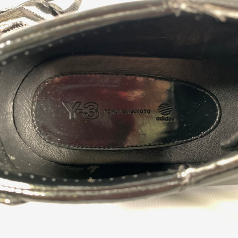 Y-3 Size 9 Black Mixed Patterns Leather Vulcanized sole Sneakers