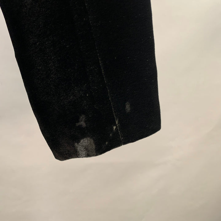 MASATOMO Size XL Black Velvet Viscose Silk Notch Lapel Sport Coat