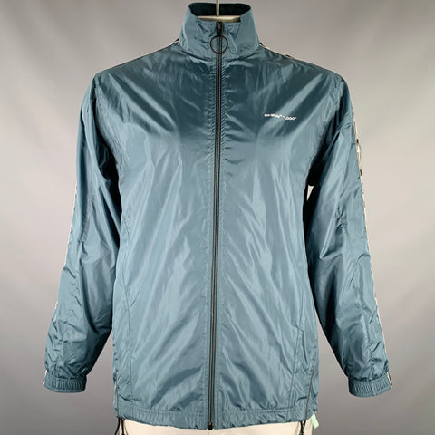 OFF-WHITE Size L Teal Polyamide Zip Up Jacket
