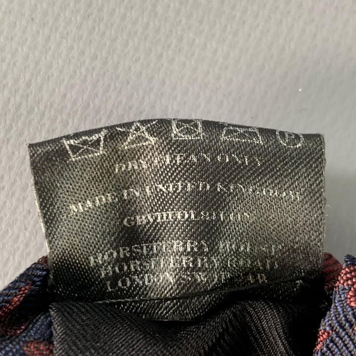 BURBERRY Navy Brown Heart Silk Skinny Tie