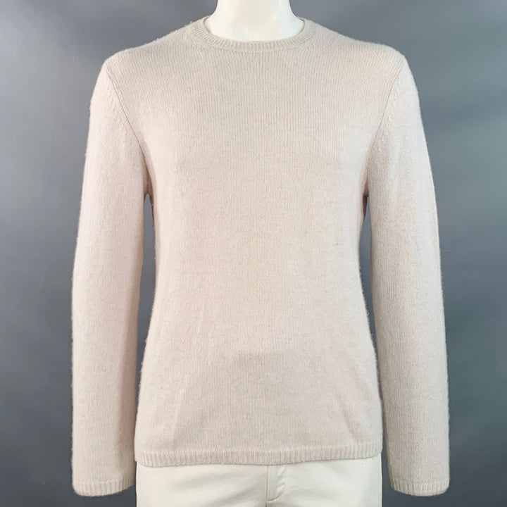 VINCE Size L Grey Light Knit Cashmere Crew Neck Pullover