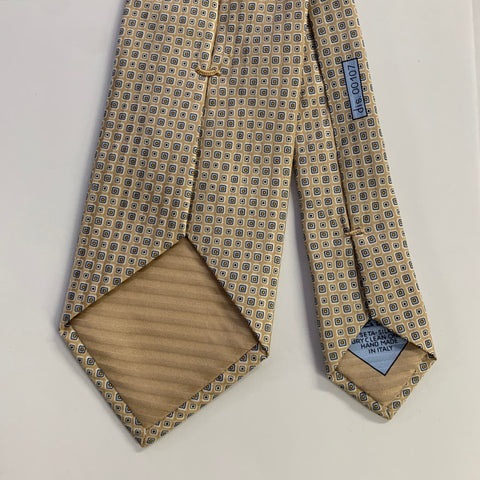 BRIONI Tan Blue Geometric Silk Tie Clip