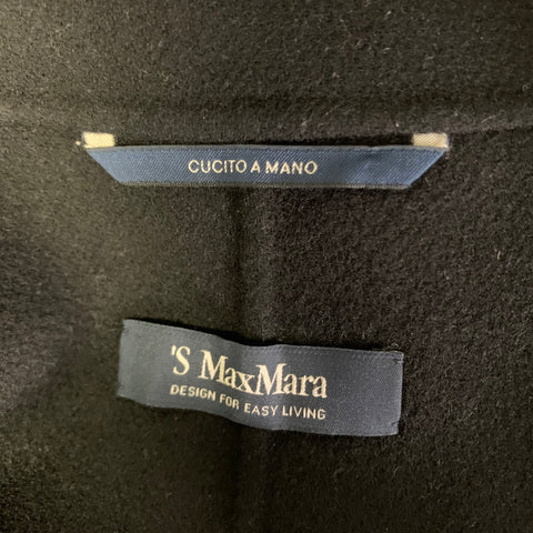 'S MAX MARA Size 8 Black Wool Raglan Sleeve Jacket