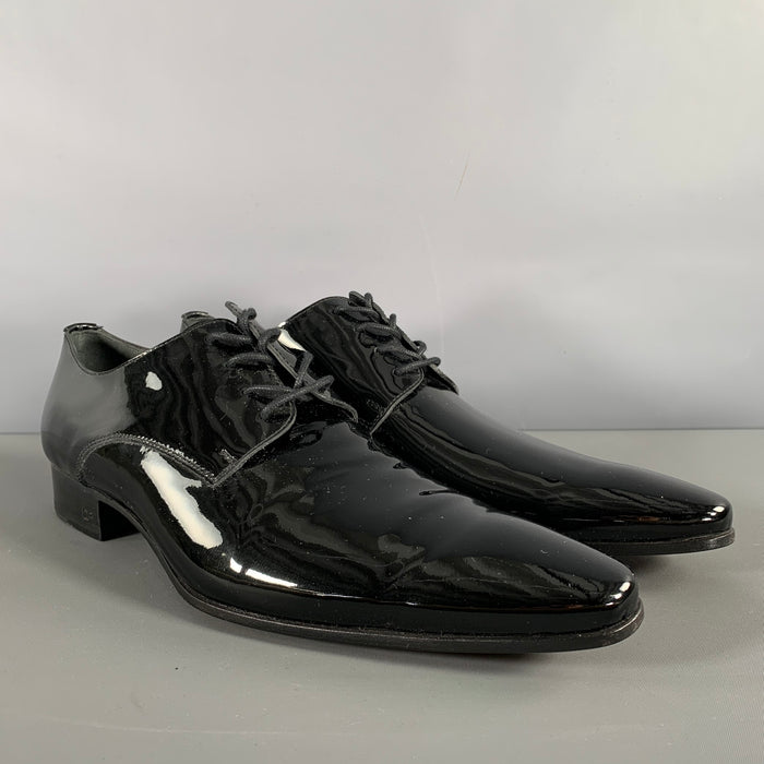 DSQUARED2 Size 9.5 Black Solid Leather Lace Up Lace Up Shoes