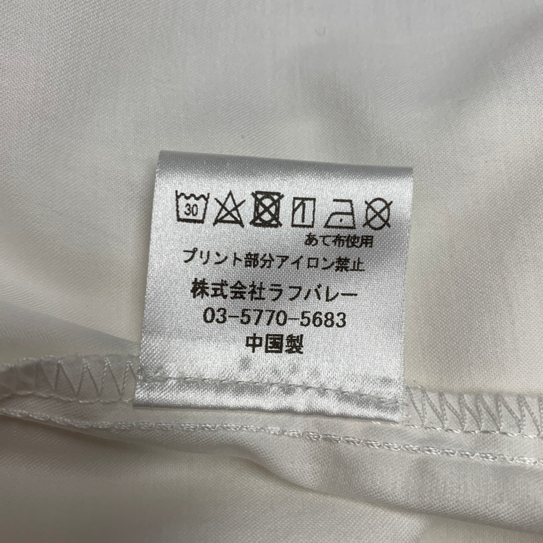 GLAMB x REZARD Size L White Black Print Cotton Blend Long Sleeve Shirt
