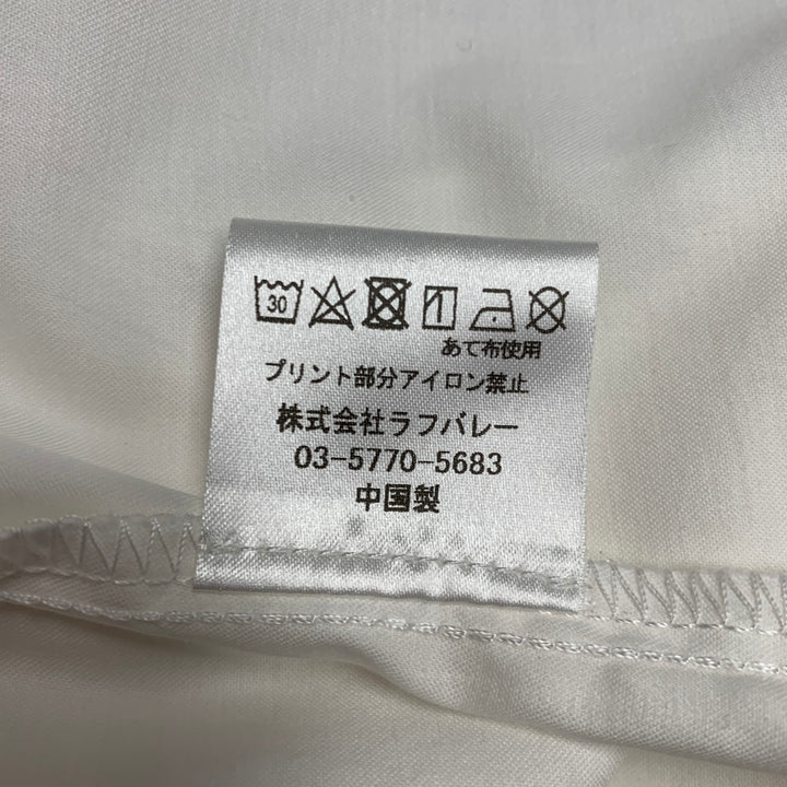 GLAMB x REZARD Size L White Black Print Cotton Blend Long Sleeve Shirt