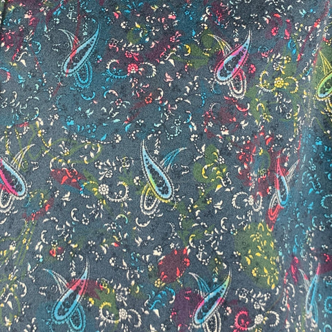ROBERT GRAHAM Size XXL Navy Multi-Color Paisley Cotton Blend Short Sleeve Shirt