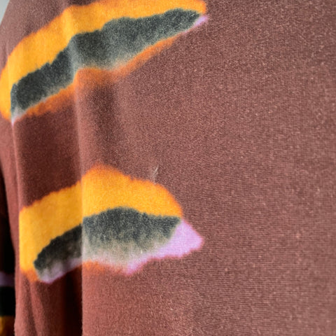 DRIES VAN NOTEN x LEN LYE Size S Burgundy Orange Purple Abstract Cotton Oversized T-shirt