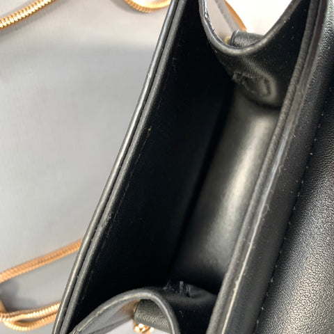JACQUEMUS Black Gold Leather Mini Handbag
