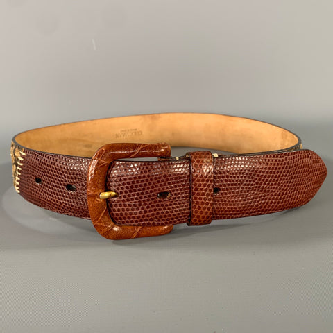 COLE HAAN Waist Size XS Brown Tan Snakeskin Leather Belt