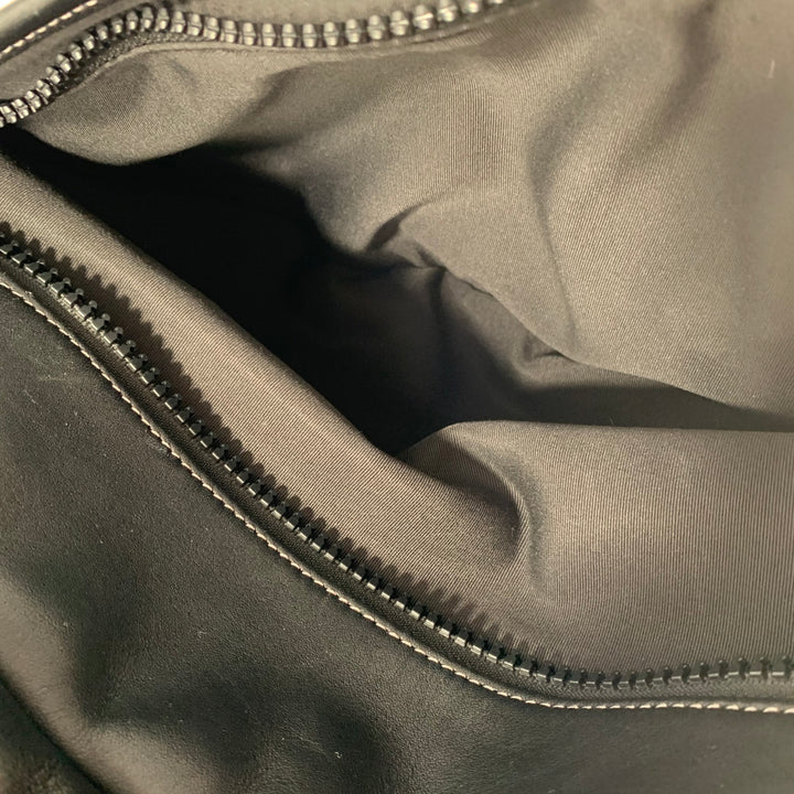 COACH Black Grey Monogram Leather Backpack Bag