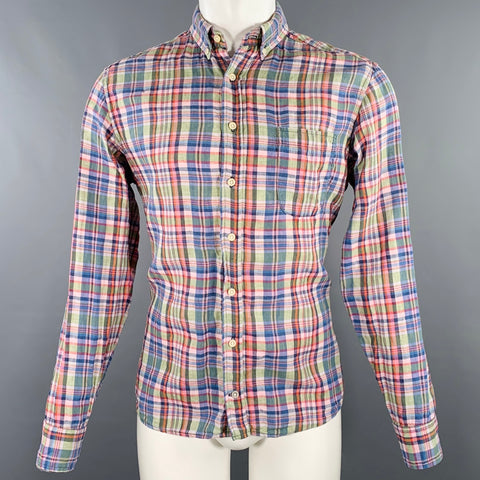 TAYLOR STITCH Size 40 Multi Color Plaid One Pocket Long Sleeve Shirt
