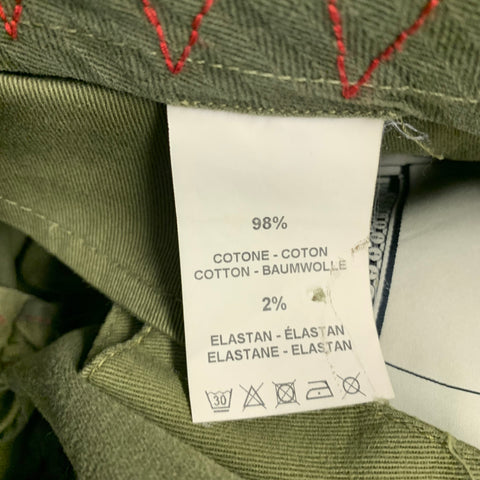 PT01 Size 33 Green Olive Cotton Elastane Chino Casual Pants