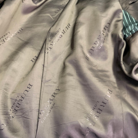 BURBERRY Costume gris en laine vierge à revers cranté, taille 46 Regular