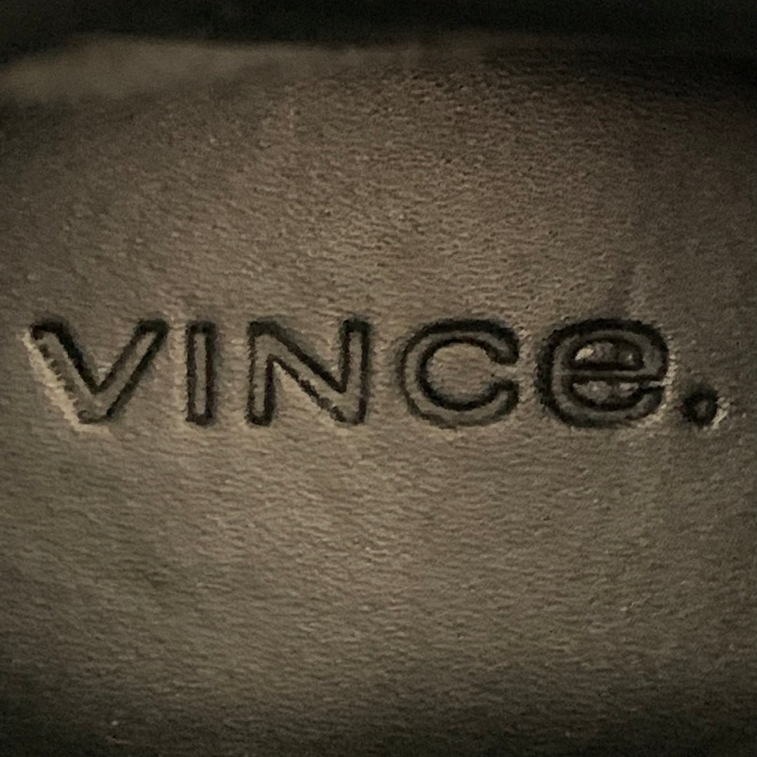 VINCE Size 9 Black Leather Lace-Up Side Zipper Combat Boots