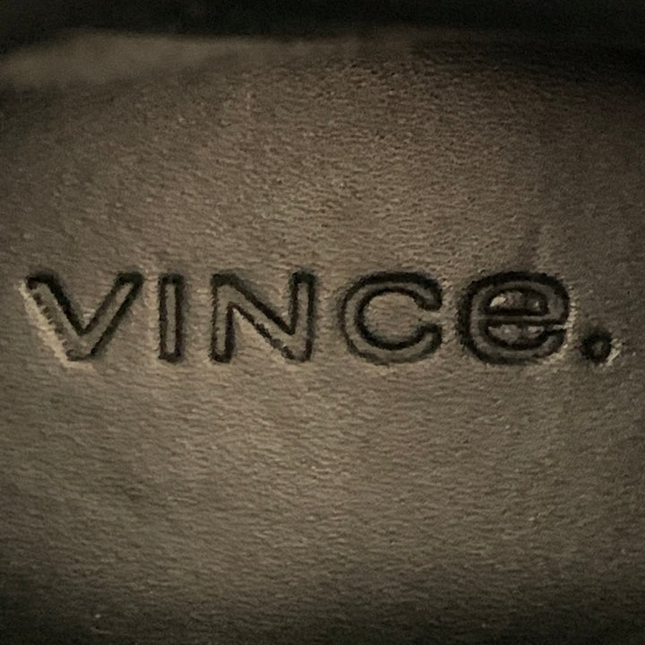 VINCE Size 9 Black Leather Lace-Up Side Zipper Combat Boots